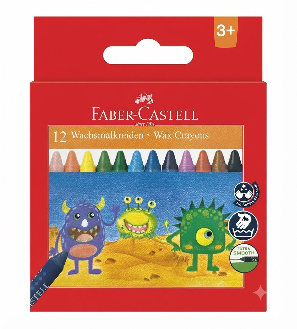 Faber-Castell 12 Wax Crayons Set