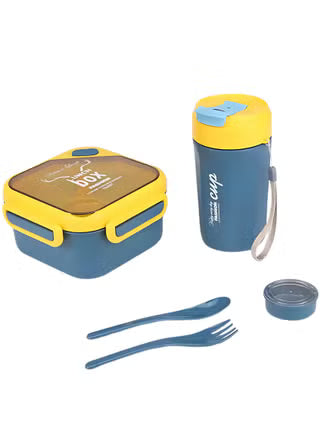 Kids daily bento box with matching tumbler and cutlery set, view 2