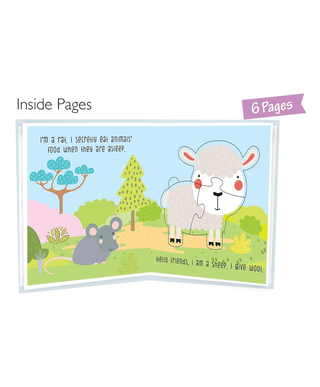 Farm Animals Puzzle Board Book - Interactive Story & Puzzle (16 x 16cm)