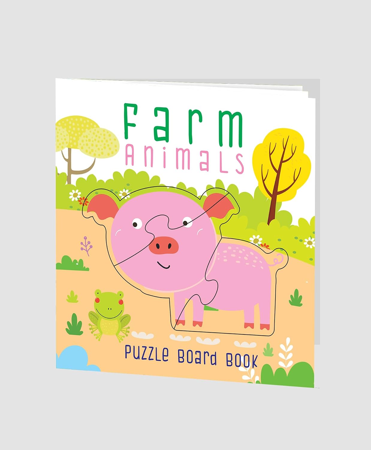 Farm Animals Puzzle Board Book - Interactive Story & Puzzle (16 x 16cm)