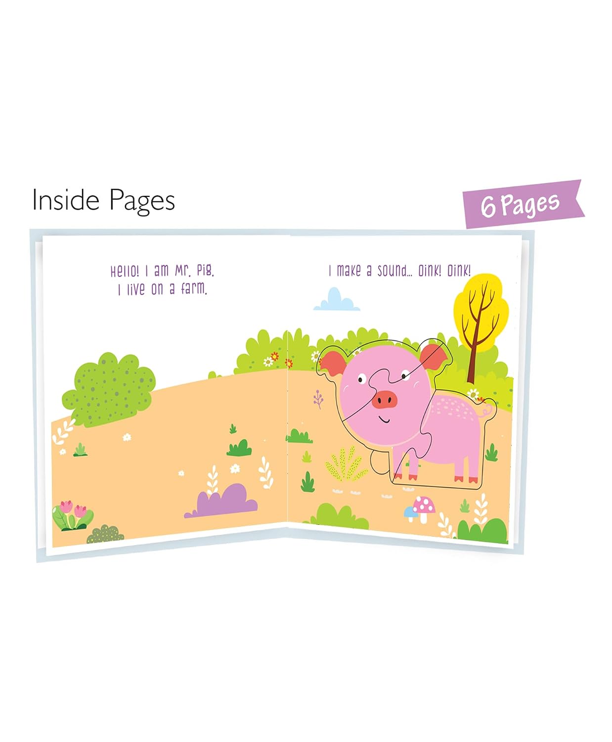Farm Animals Puzzle Board Book - Interactive Story & Puzzle (16 x 16cm)