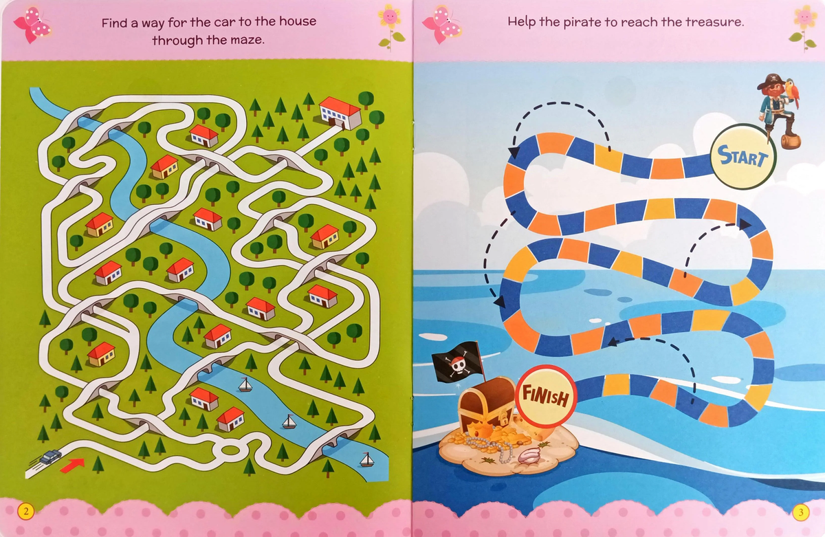 Fun with Maze for Smart Kids Activity Book (16 Pages)