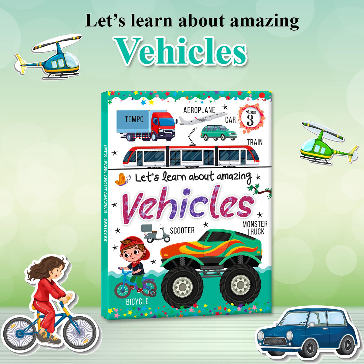 Let's Learn About Amazing Vehicles Book (10 Pages)