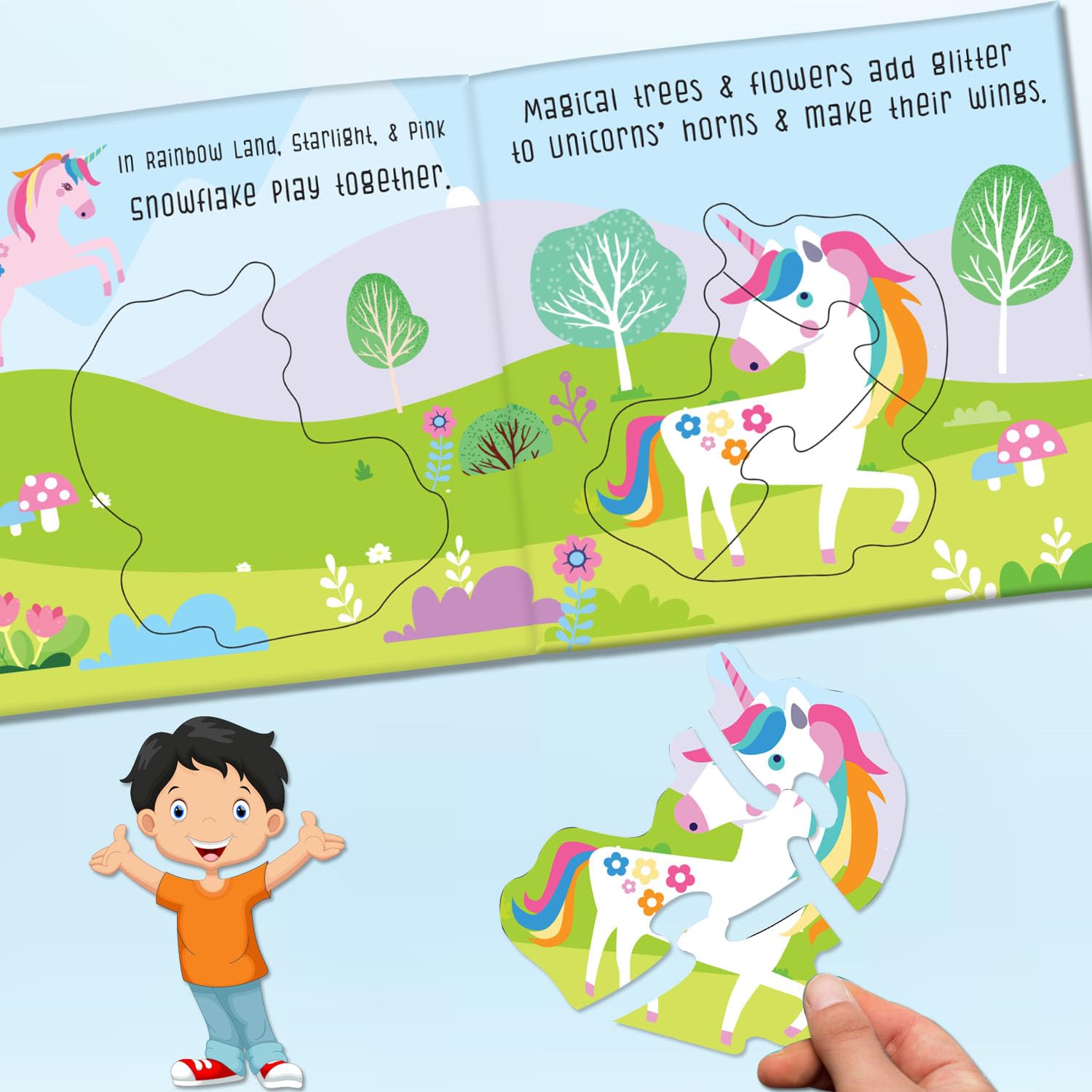 Unicorn Puzzle Board Book - Interactive Story & Puzzle (16 x 16cm)