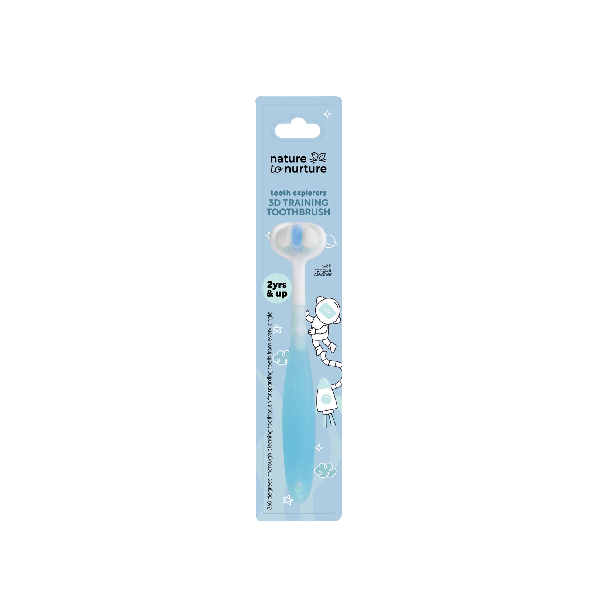 3D training toothbrush for toddlers and kids, blue
