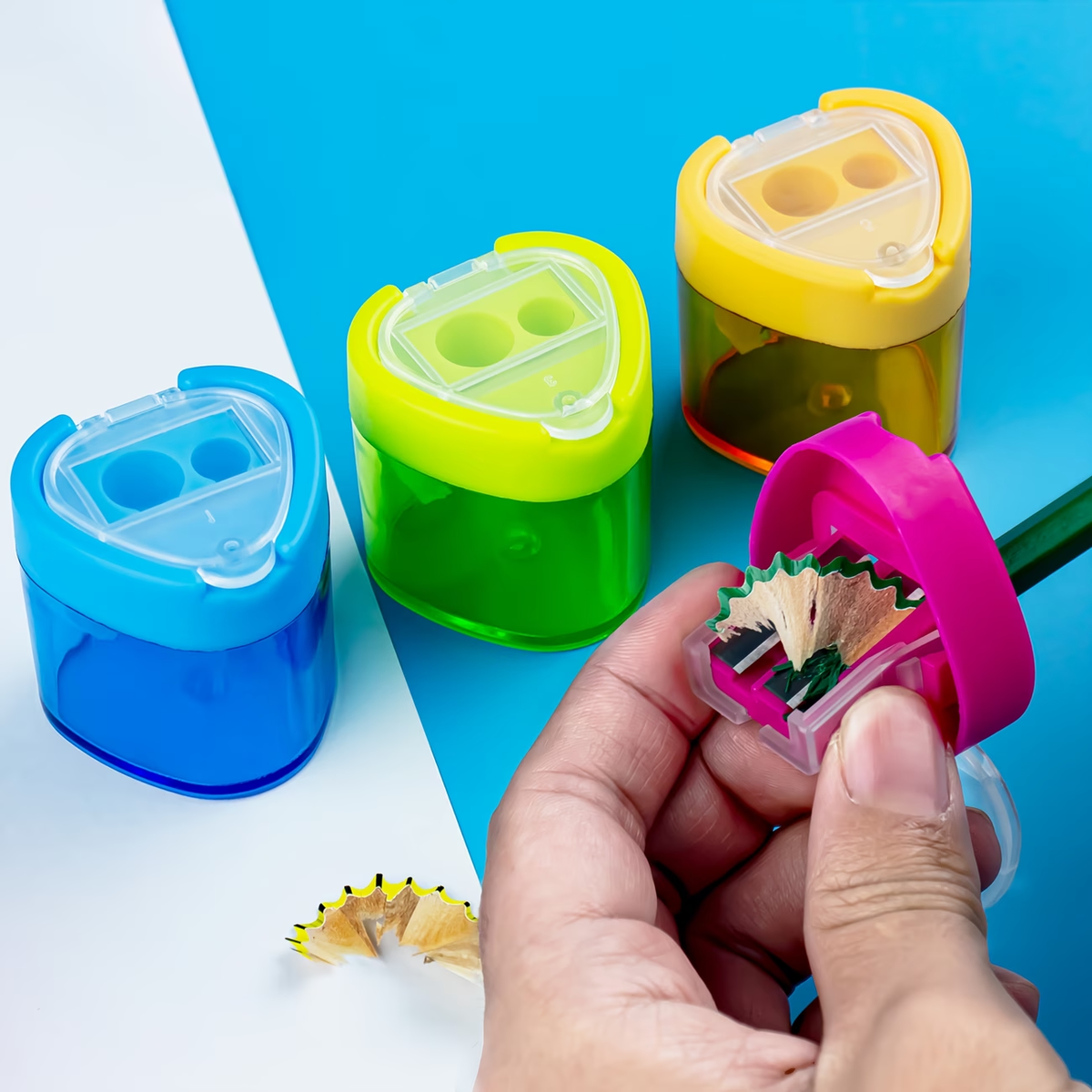 KidZilan Heart Beats mess-free dual-hole sharpeners, view 1