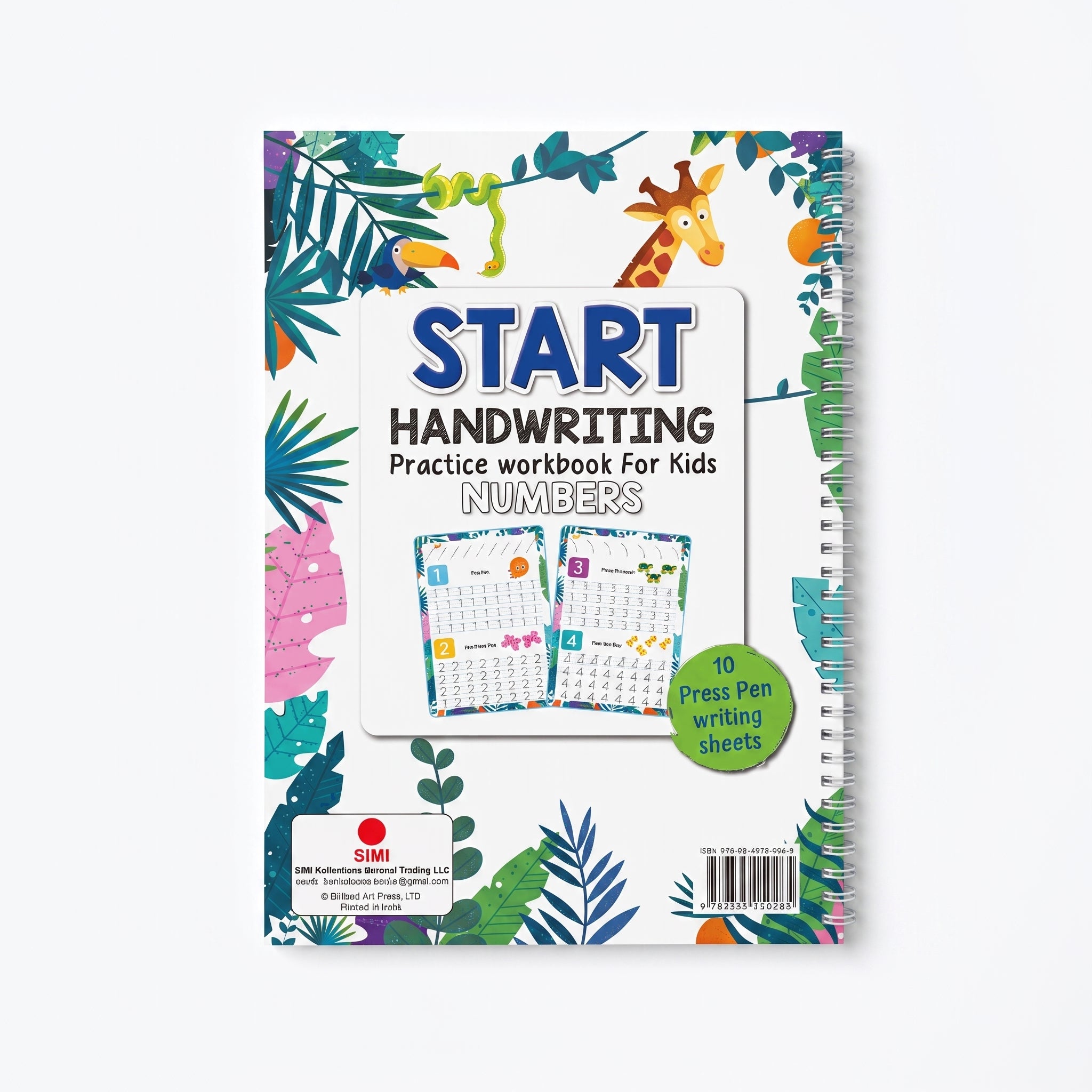 Start Handwriting Practice Workbook for Kids - Numbers (10 Pages)