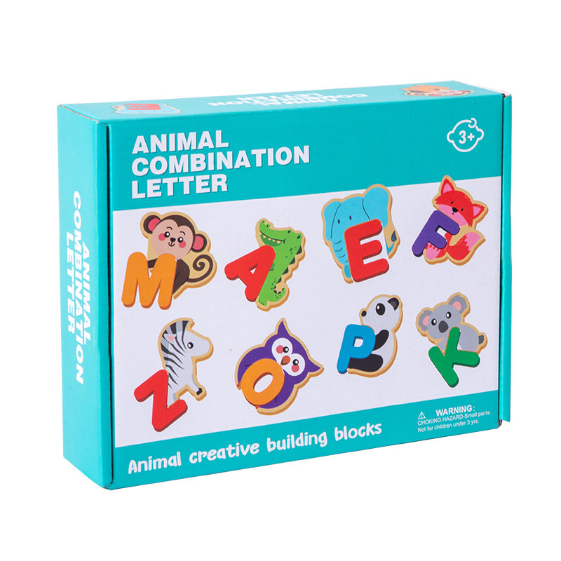 A to Z creative animal alphabet matching blocks, main view