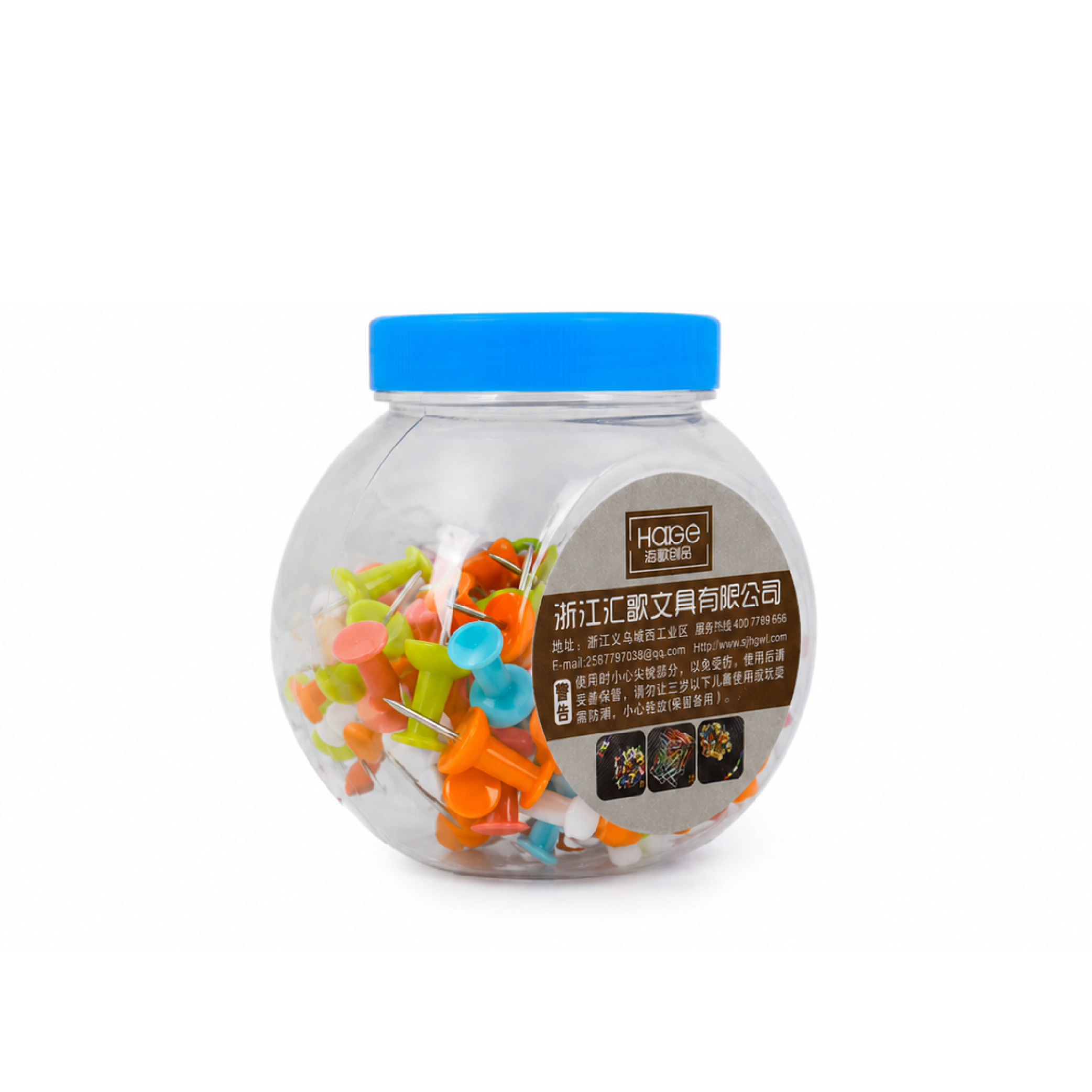 KidZilan translucent color push pins, 200 pieces, main view