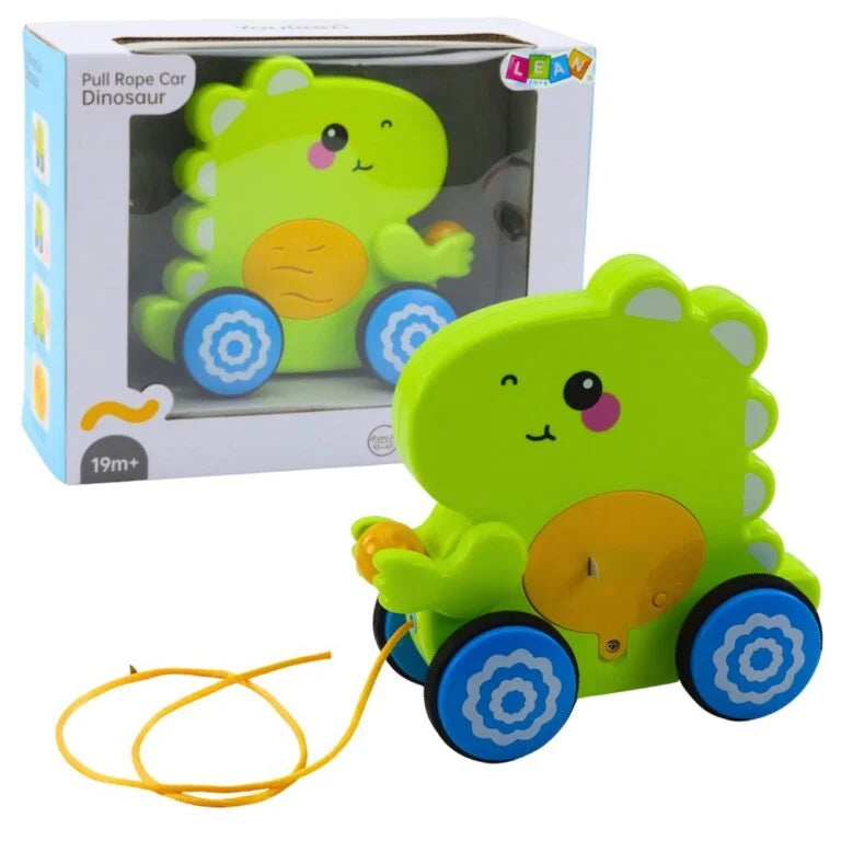 Youleen musical pull-along dinosaur car, main view