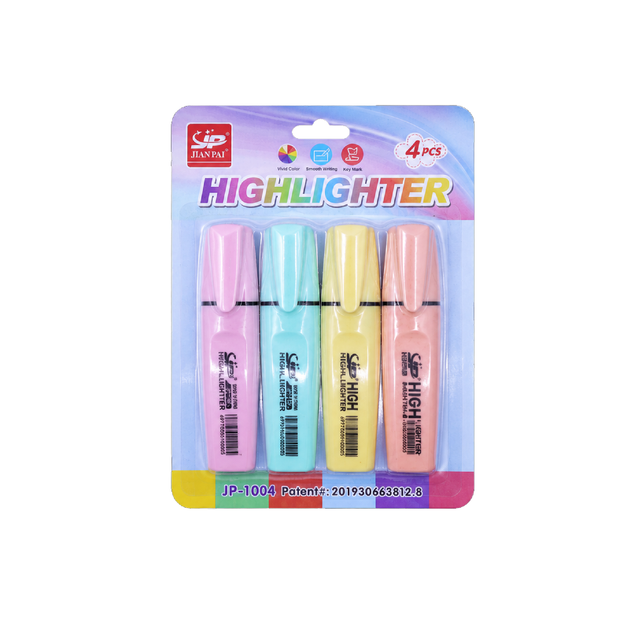Soft Hues pastel highlighter set, 4-pack in muted colors
