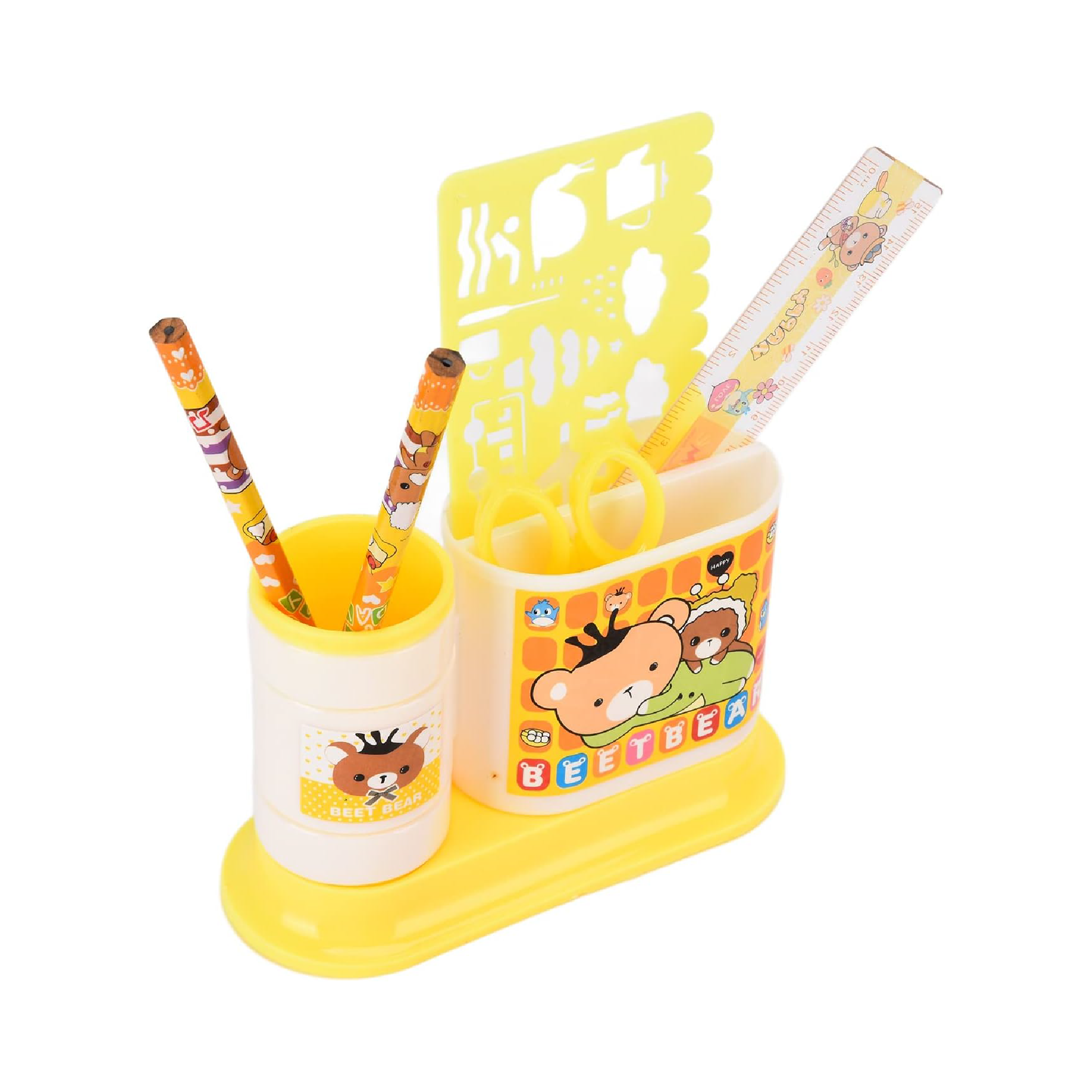 Sunshine Yellow all-in-one desk organizer and stationery combo, main view