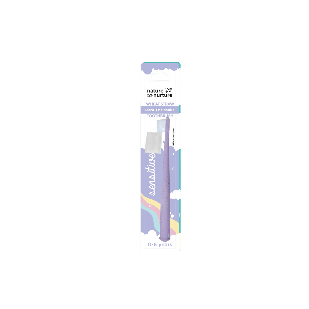 Wheat straw toothbrush for babies 0-6 years, purple