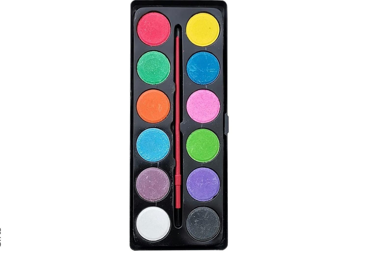 KidZilan 12-color watercolor paint set with brush, view 3