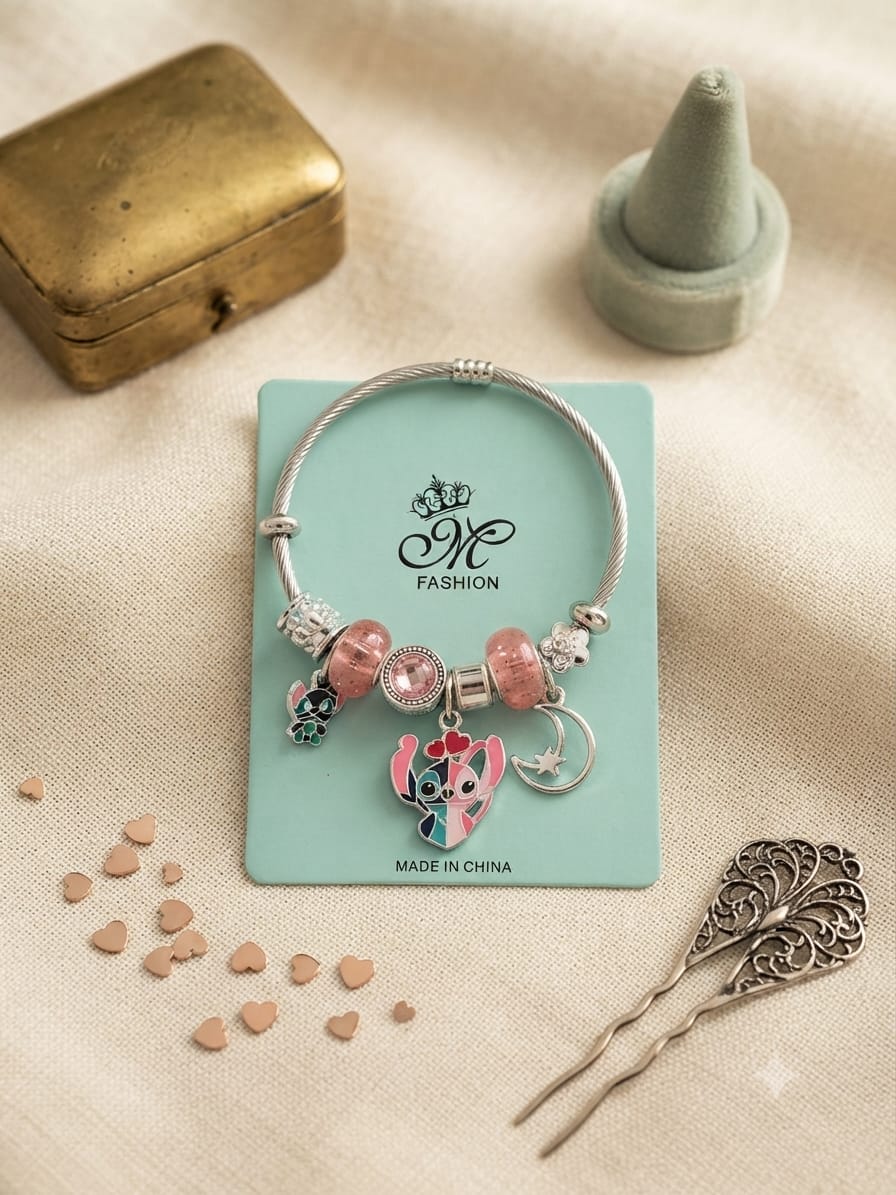 KidZilan Fashion Charms & Beads Bracelet Collection - Blue Angel
