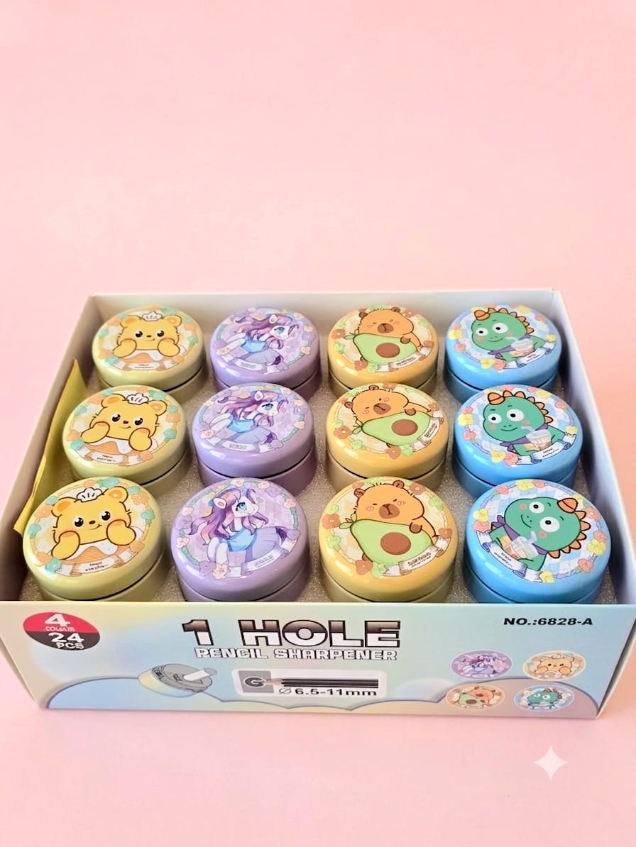 Cute Cartoon Round 1-Hole Pencil Sharpener