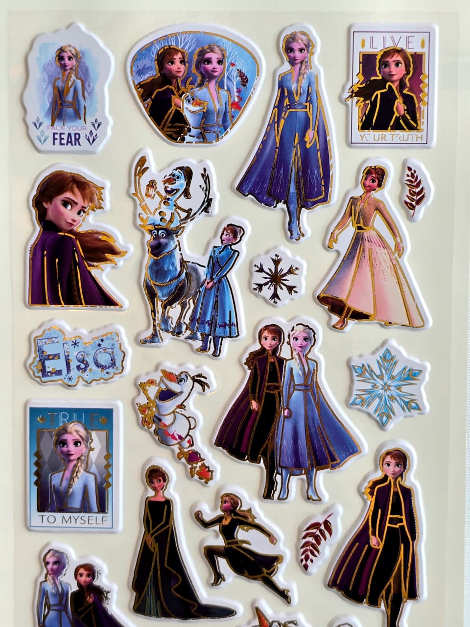 KidZilan Frozen Princess Characters 3D Sticker World Puffy Sticker Sheet