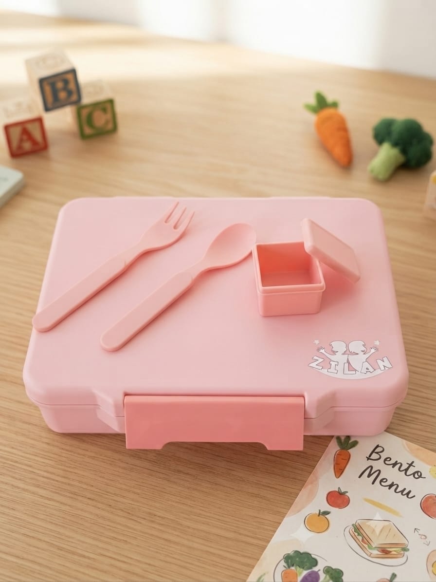 Zilan Compartment Bento Lunch Box - Baby Pink
