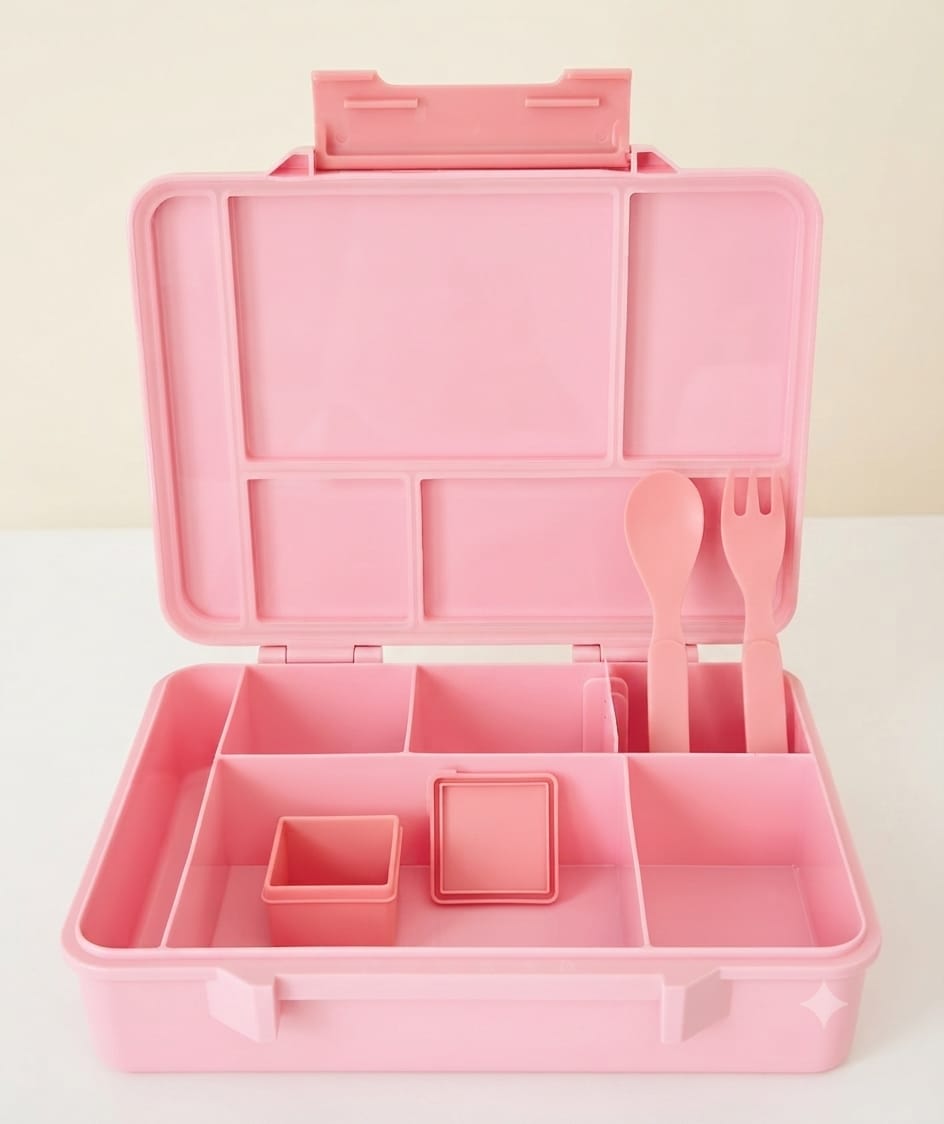 Zilan Compartment Bento Lunch Box 1520ml - Baby Pink