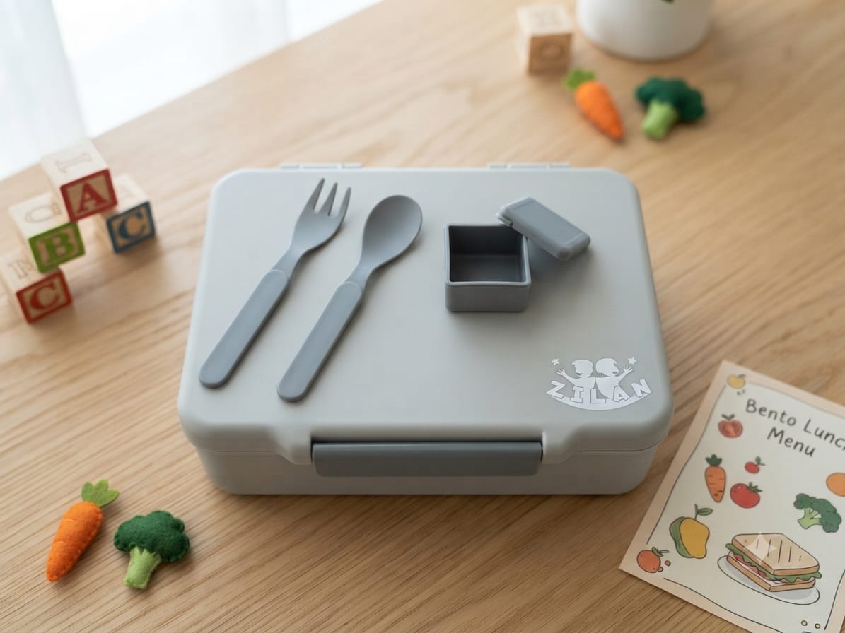 Zilan Compartment Bento Lunch Box - Grey