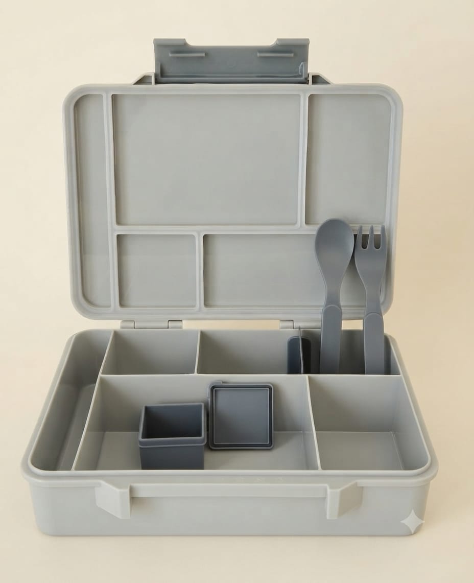 Zilan Compartment Bento Lunch Box 1520ml - Grey