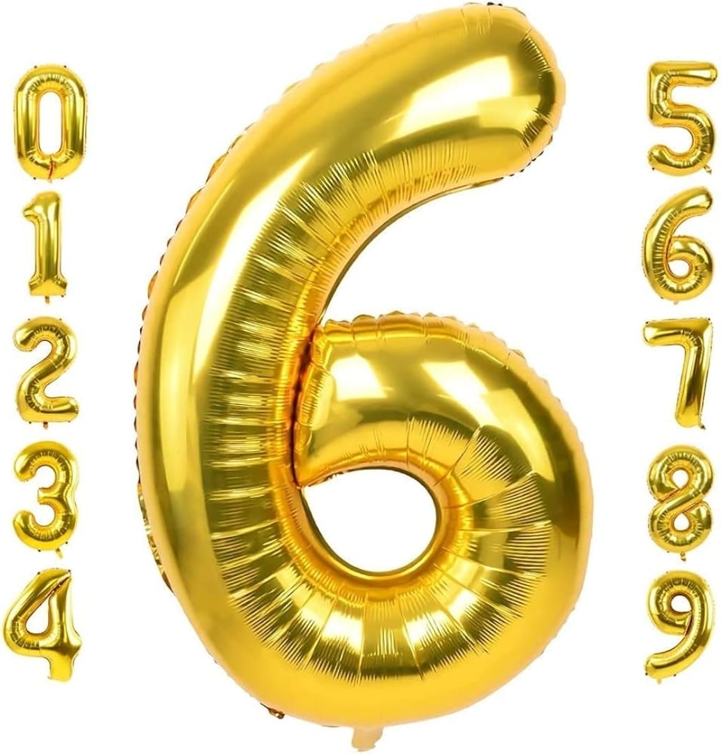 32" Gold Number Foil Balloon