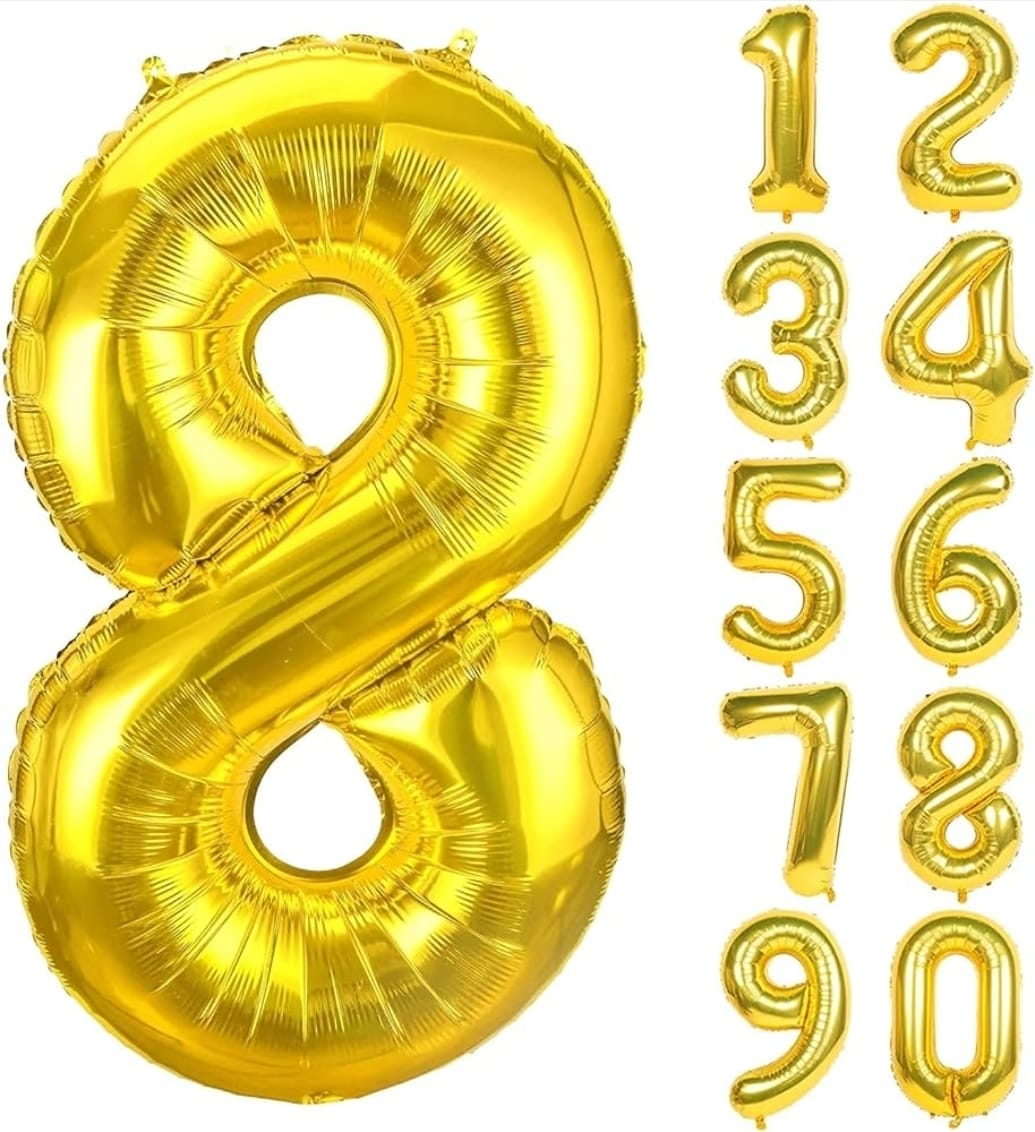 32" Gold Number Foil Balloon