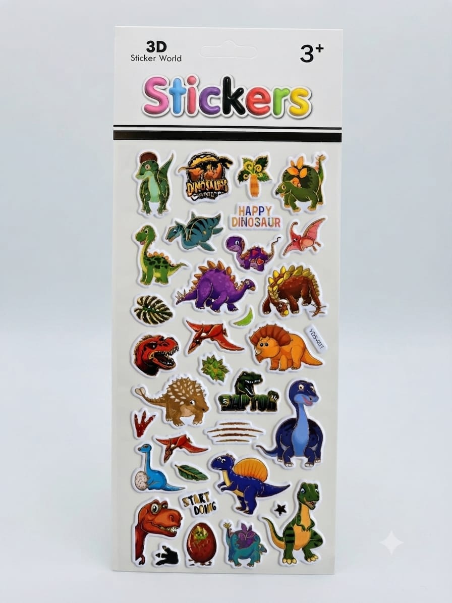 KidZilan Dinosaurs 3D Sticker World Puffy Sticker Sheet