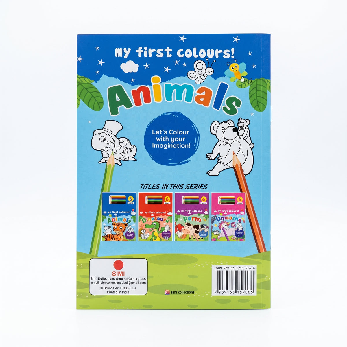 Animal Theme Coloring Book Set with 6 Pencils - 80 Pages