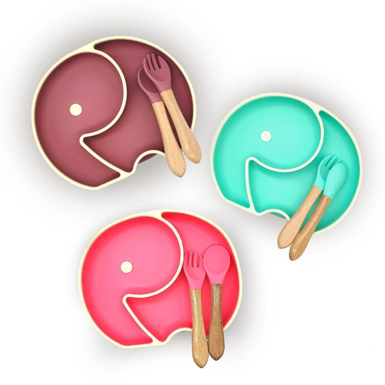 Algo elephant silicone baby feeding set, main view