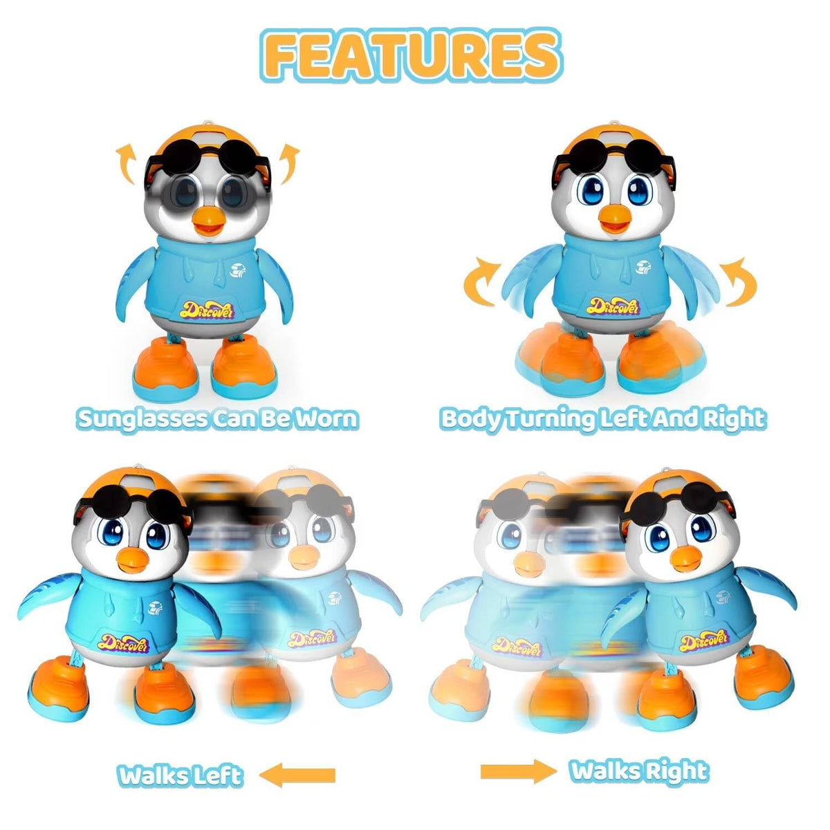 Cool Beats dancing penguin toy, features detail