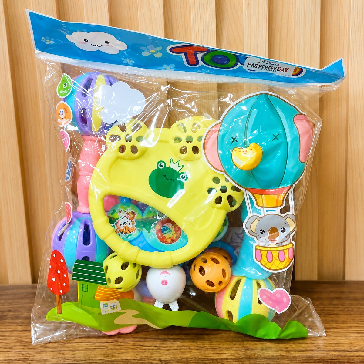 Kidzilan Animal Friends infant rattle and tambourine set, main view