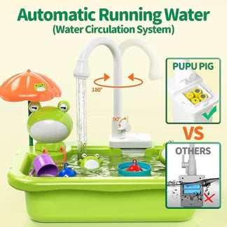 KidZilan puzzle kitchen electric water circulation sink playset, view 5
