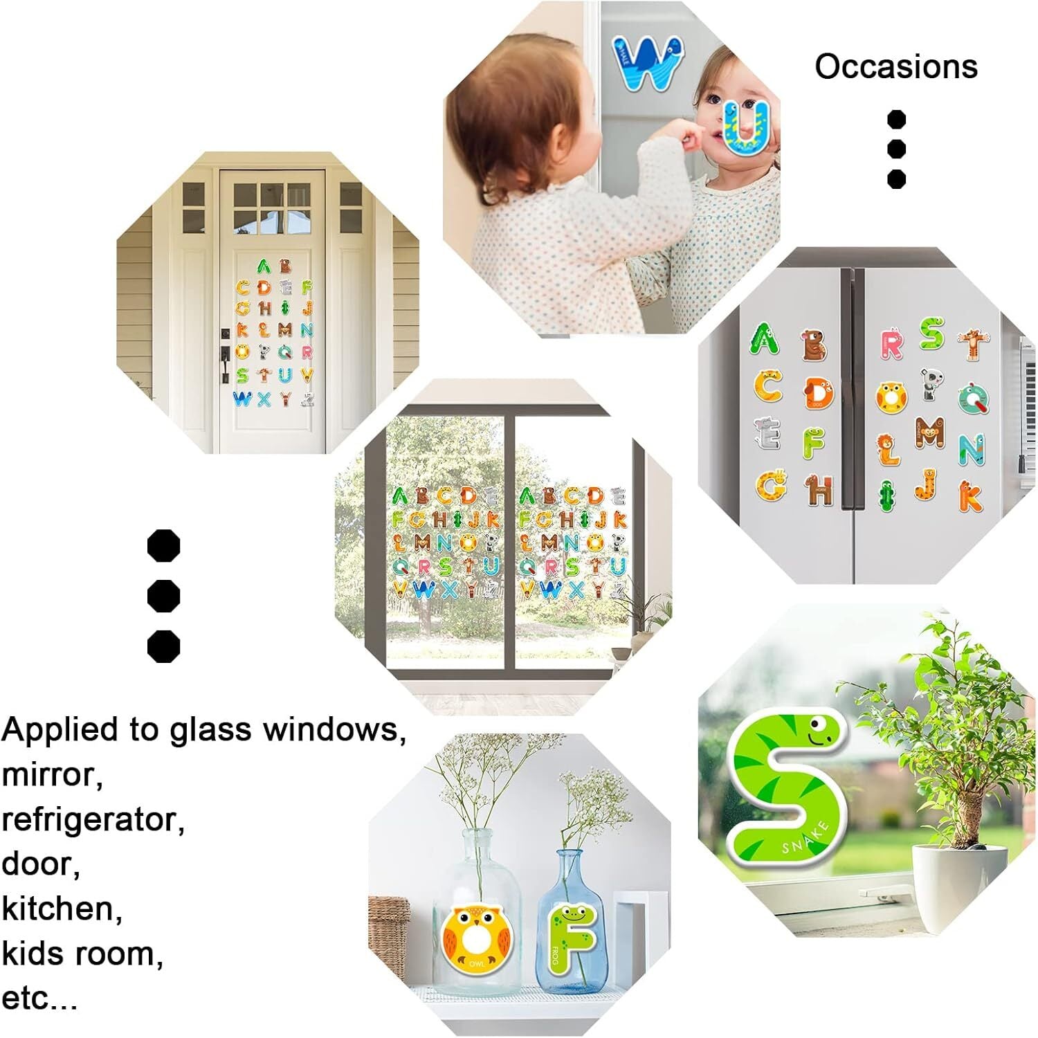 KidZilan Alpha-Zoo 3D puffy alphabet sticker sheet, view 2