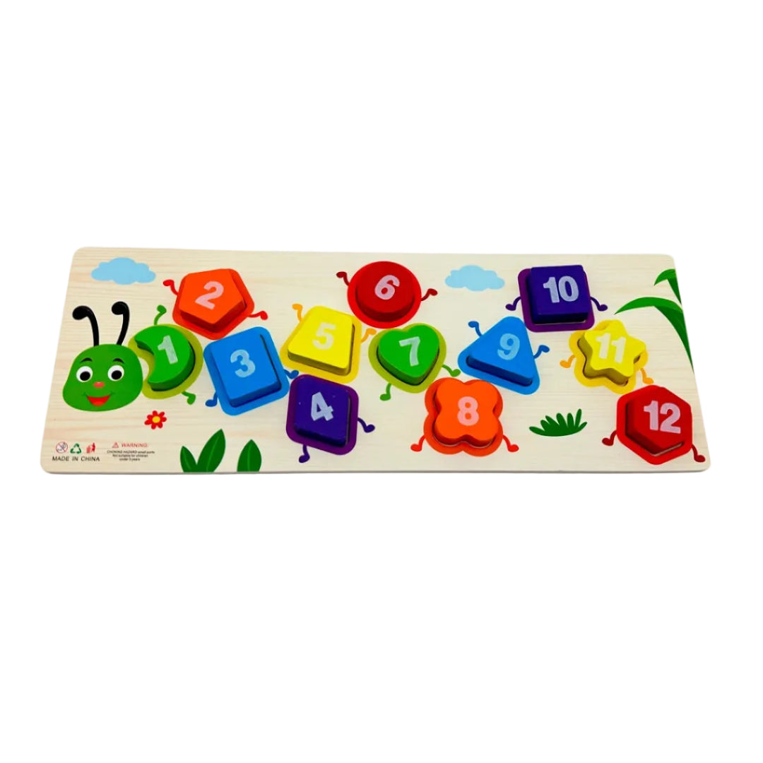 Hungry Caterpillar wooden number and shape sorter, main view