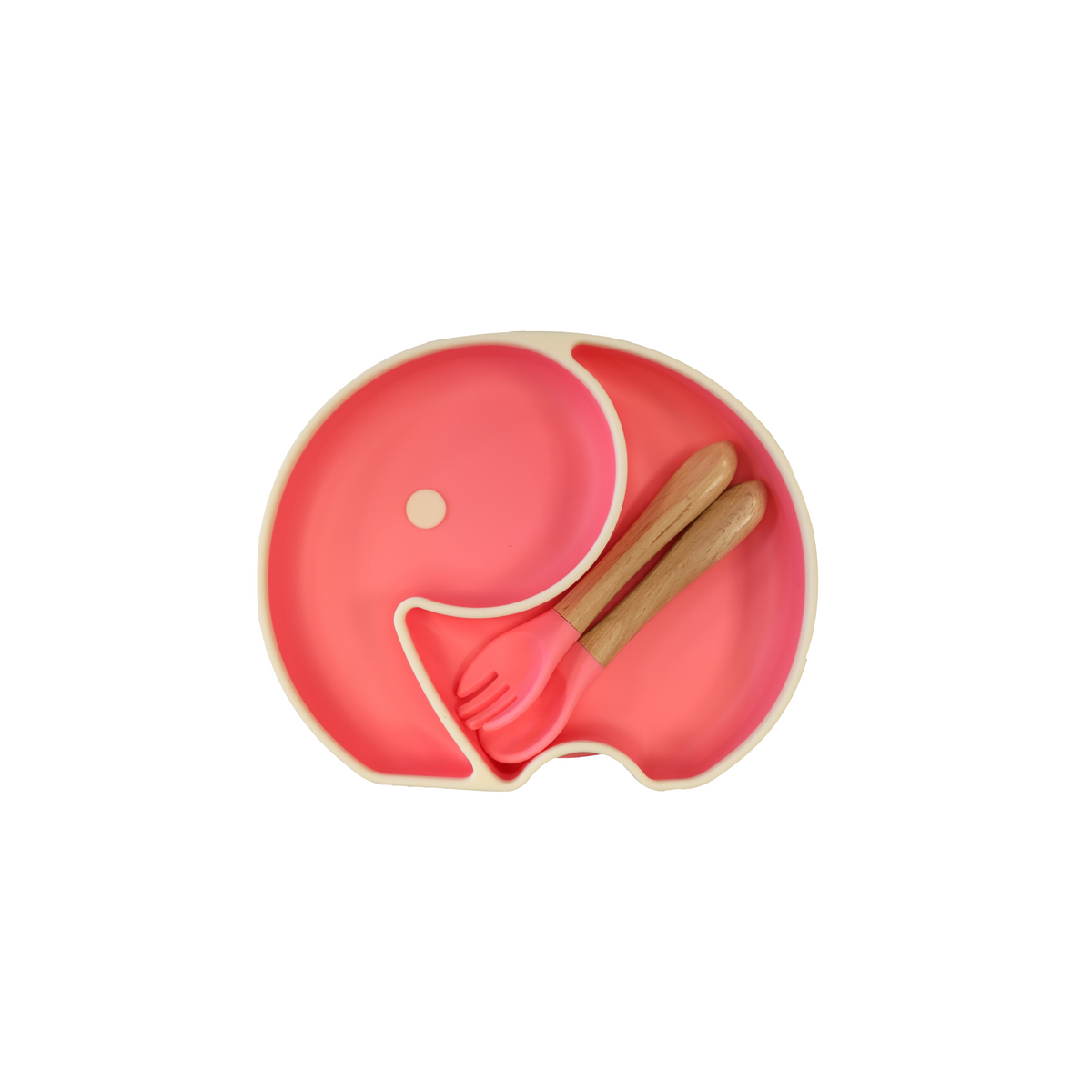 Algo elephant silicone baby feeding set, red