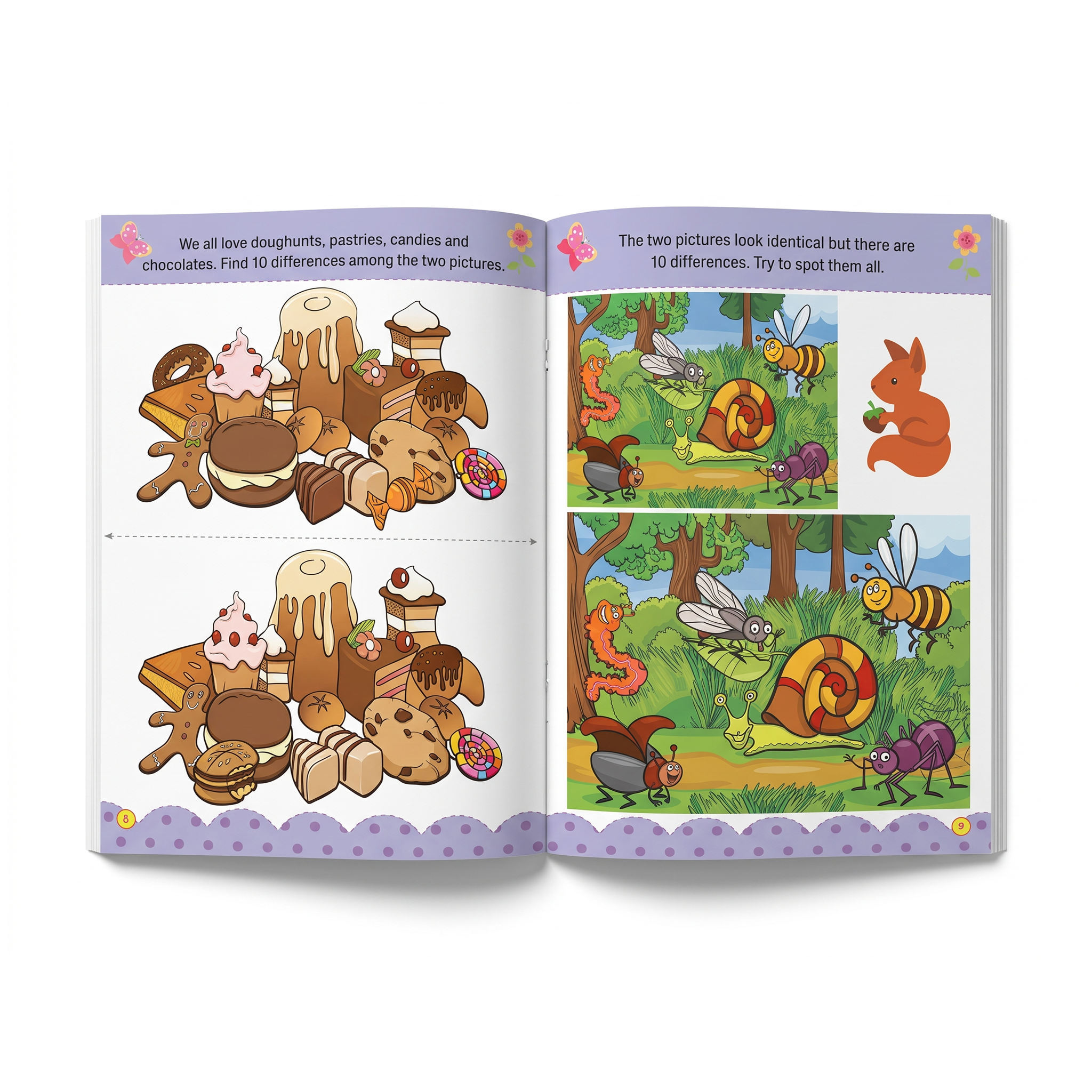 Spot the Difference Activity Fun Book (16 Pages)