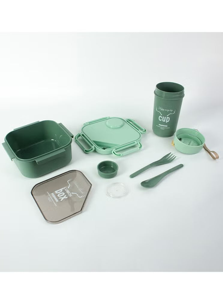 Kids daily bento box with matching tumbler and cutlery set, view 9