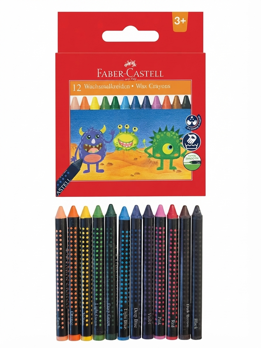 Faber-Castell 12 Wax Crayons Set