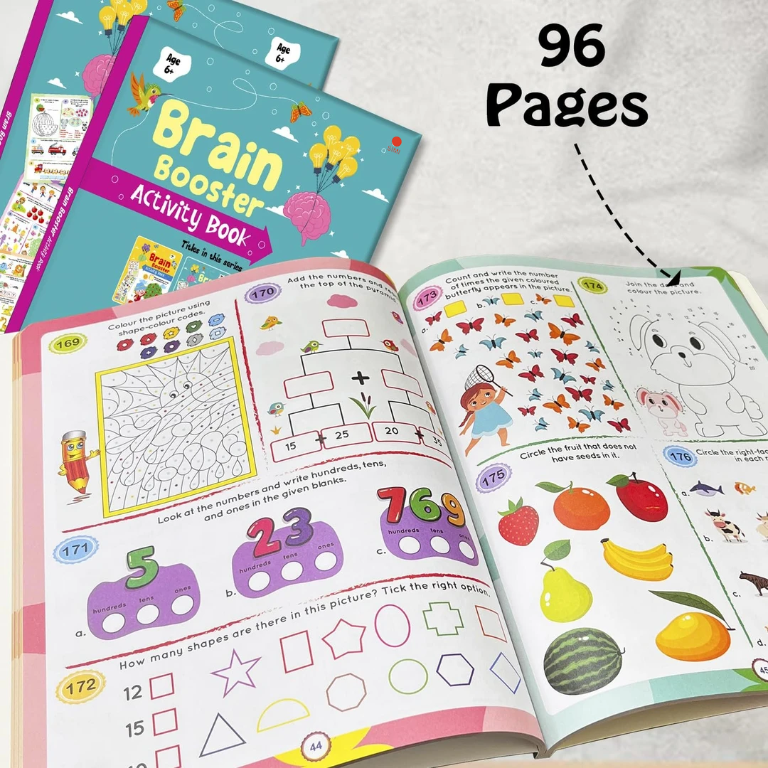 Brain Booster 96-Page Activity Book - 28x22cm (Ages 6+)