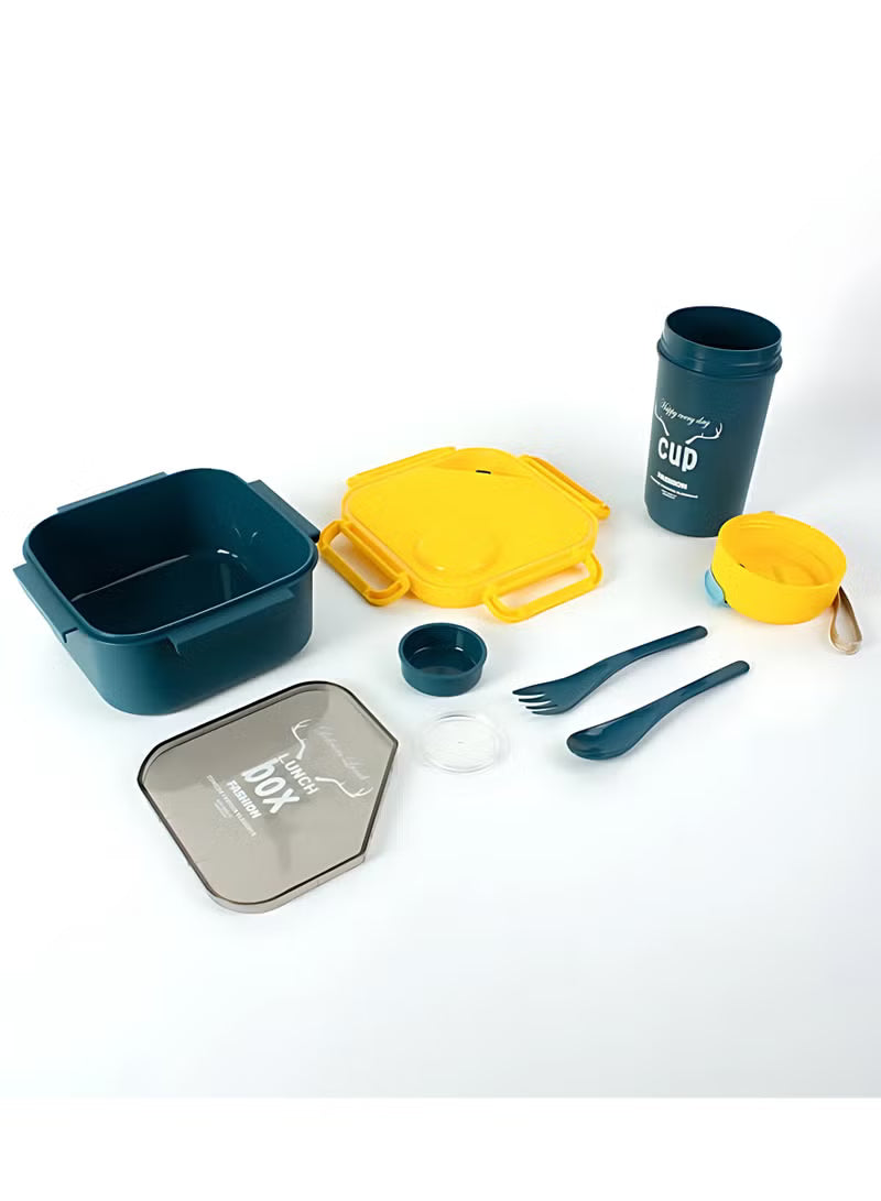 Kids daily bento box with matching tumbler and cutlery set, view 3