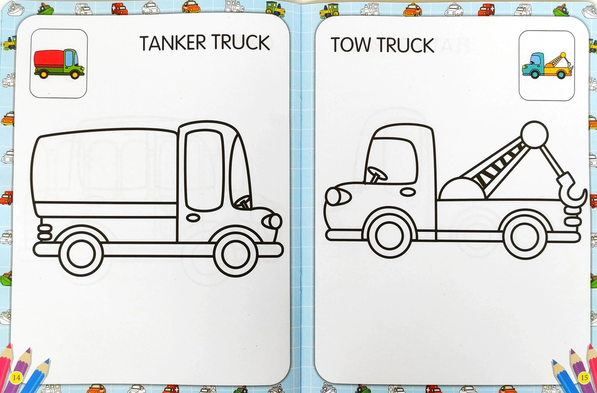 My First Vehicles Copy to Colour Book (16 Pages)