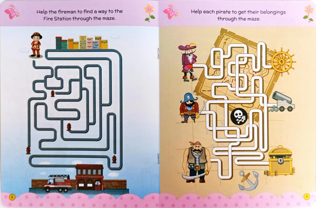 Fun with Maze for Smart Kids Activity Book (16 Pages)