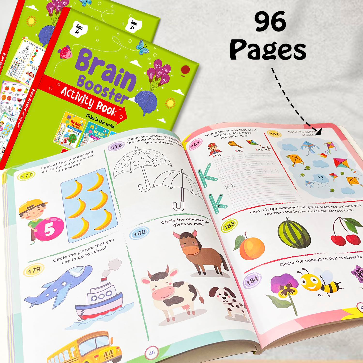 Brain Booster 96-Page Activity Book - 28x22cm (Ages 3+)