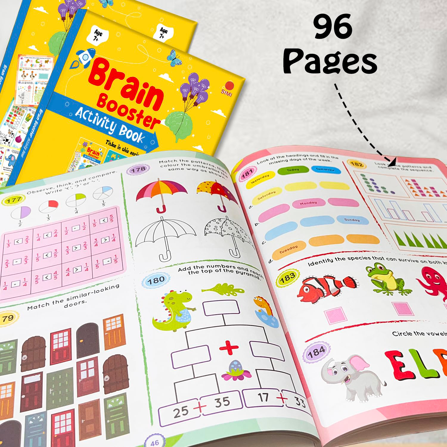 Brain Booster 96-Page Activity Book - 28x22cm (Ages 7+)