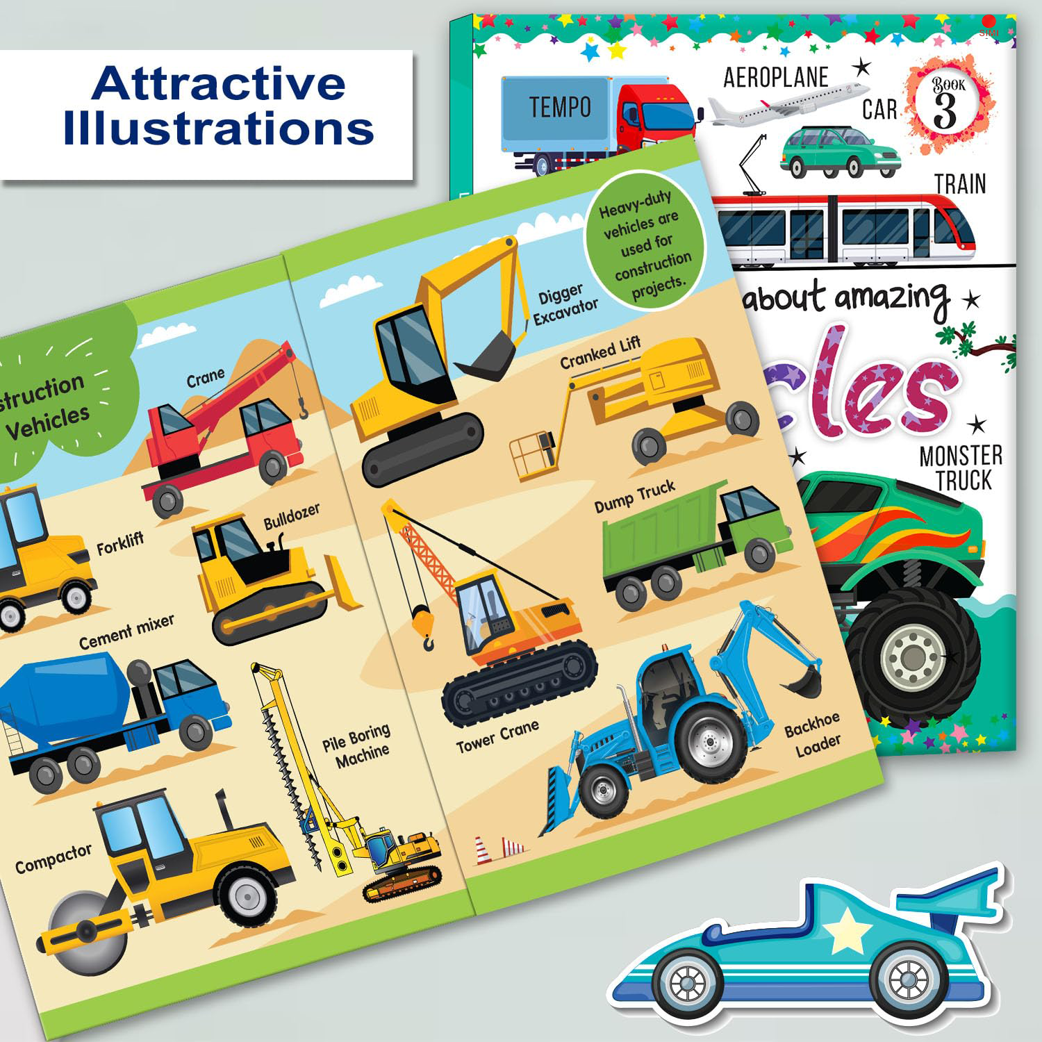 Let's Learn About Amazing Vehicles Book (10 Pages)