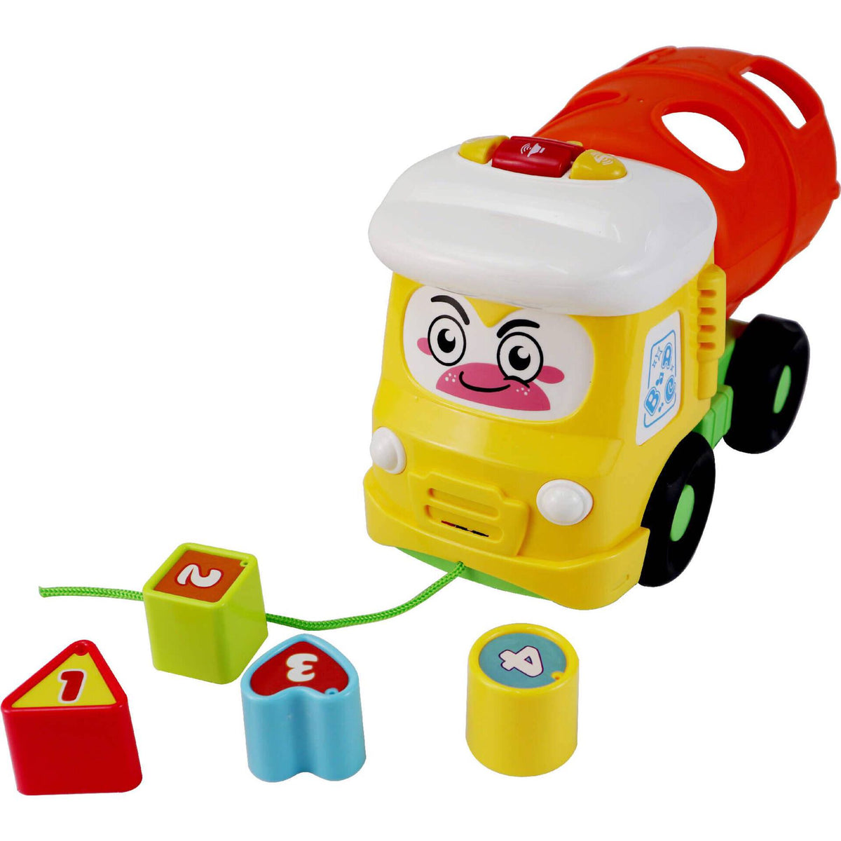 Shape sorting mixer truck toy with music, main view