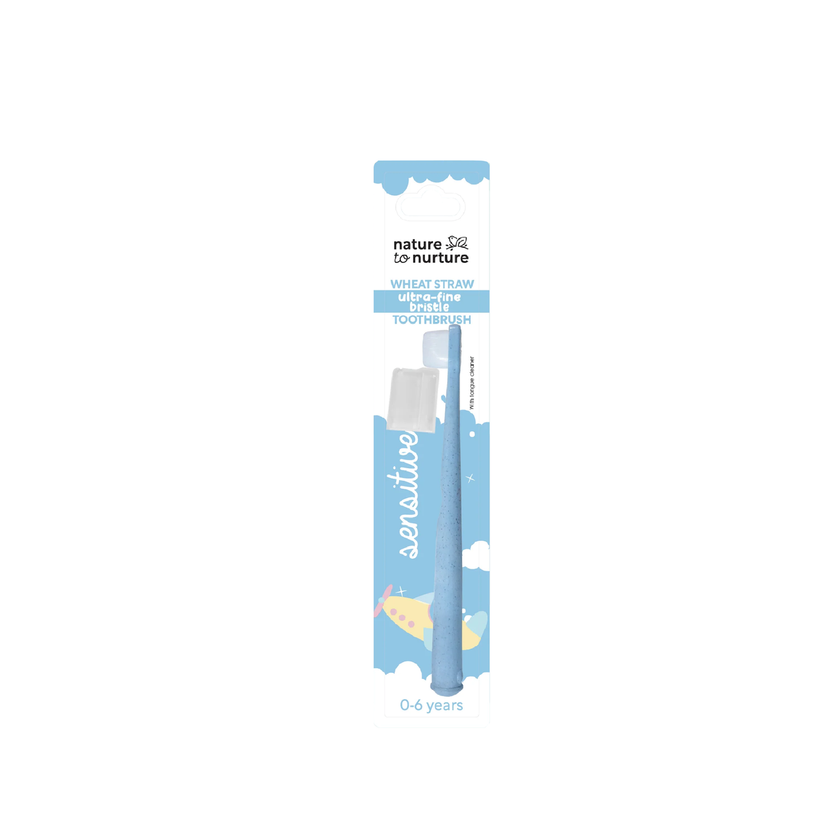 Wheat straw toothbrush for babies 0-6 years, blue