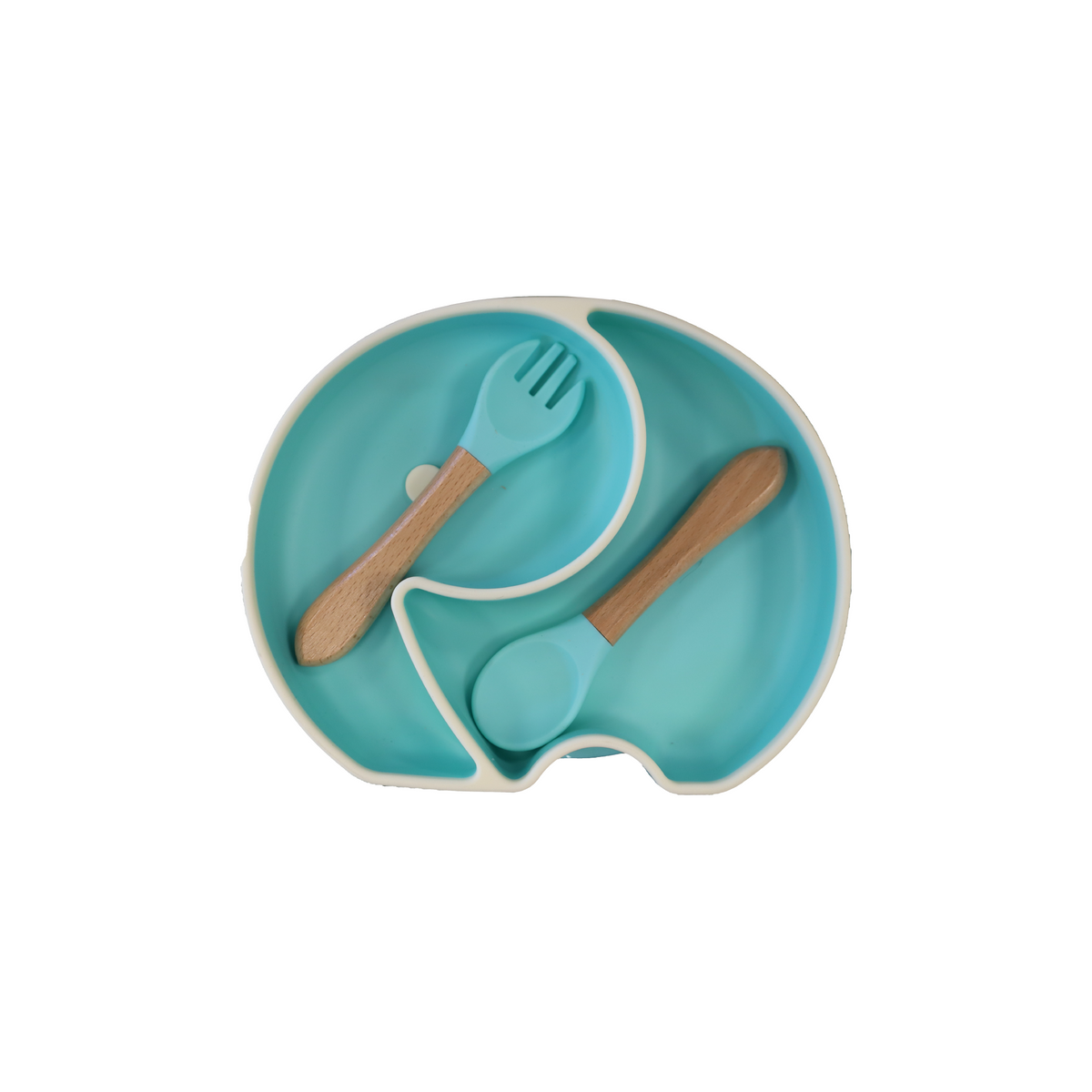 Algo elephant silicone baby feeding set, blue