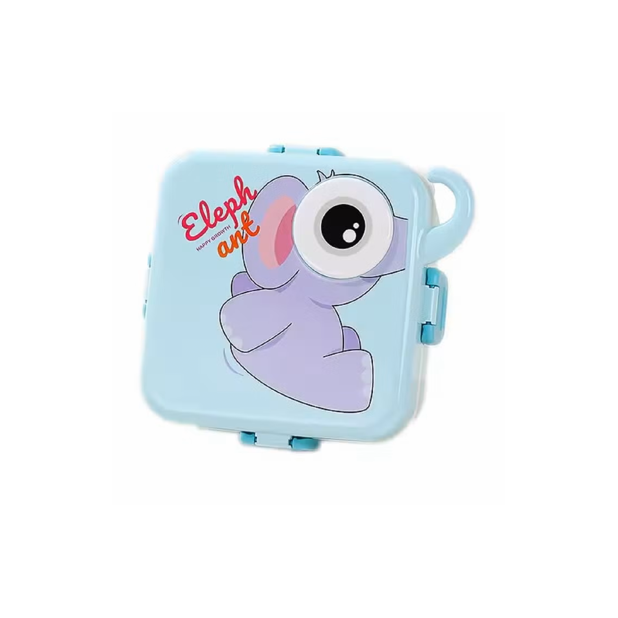 KidZilan Cartoon Elephant 304 stainless steel bento box set, blue view 1